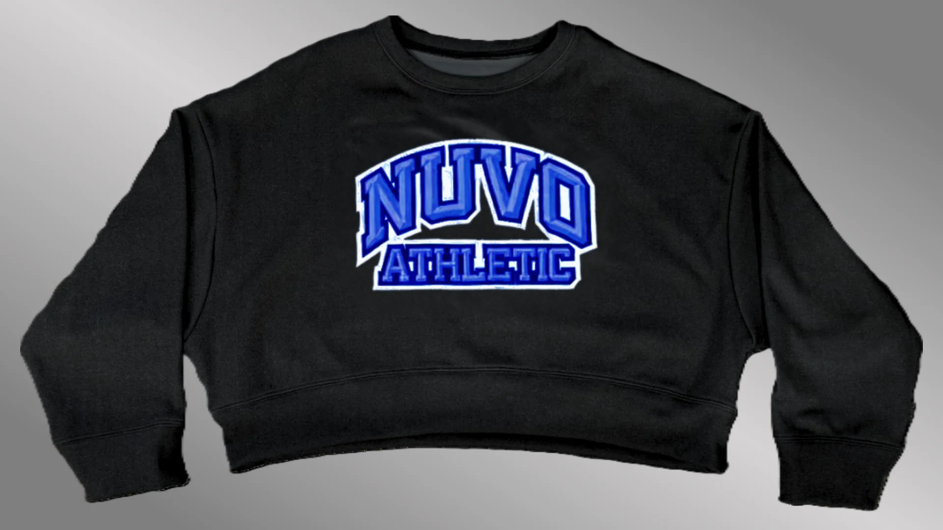 BLACK Omega Oversized Crop Sweatshirt | Arch & Bridge Font - Image 4