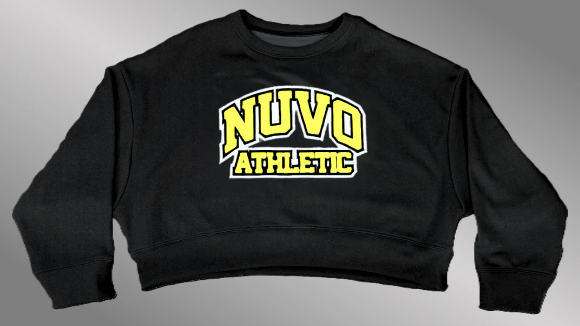 BLACK Omega Oversized Crop Sweatshirt | Arch & Bridge Font - Image 6