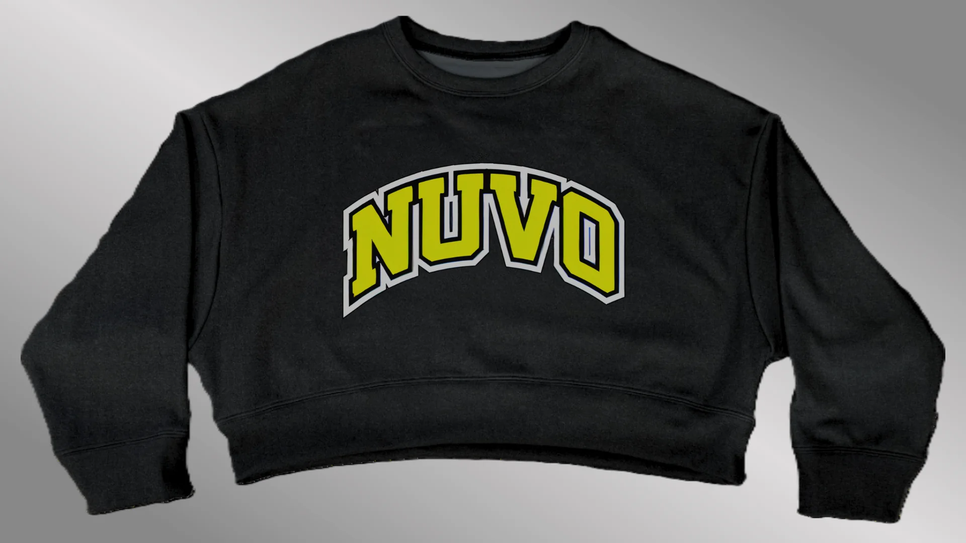 BLACK Omega Oversized Crop Sweatshirt | Arch Font - Image 6
