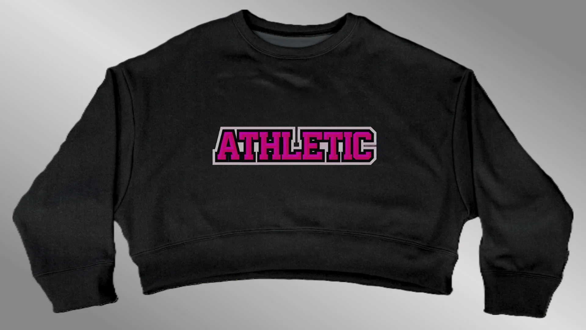 BLACK Omega Oversized Crop Sweatshirt | Bridge Font - Image 3