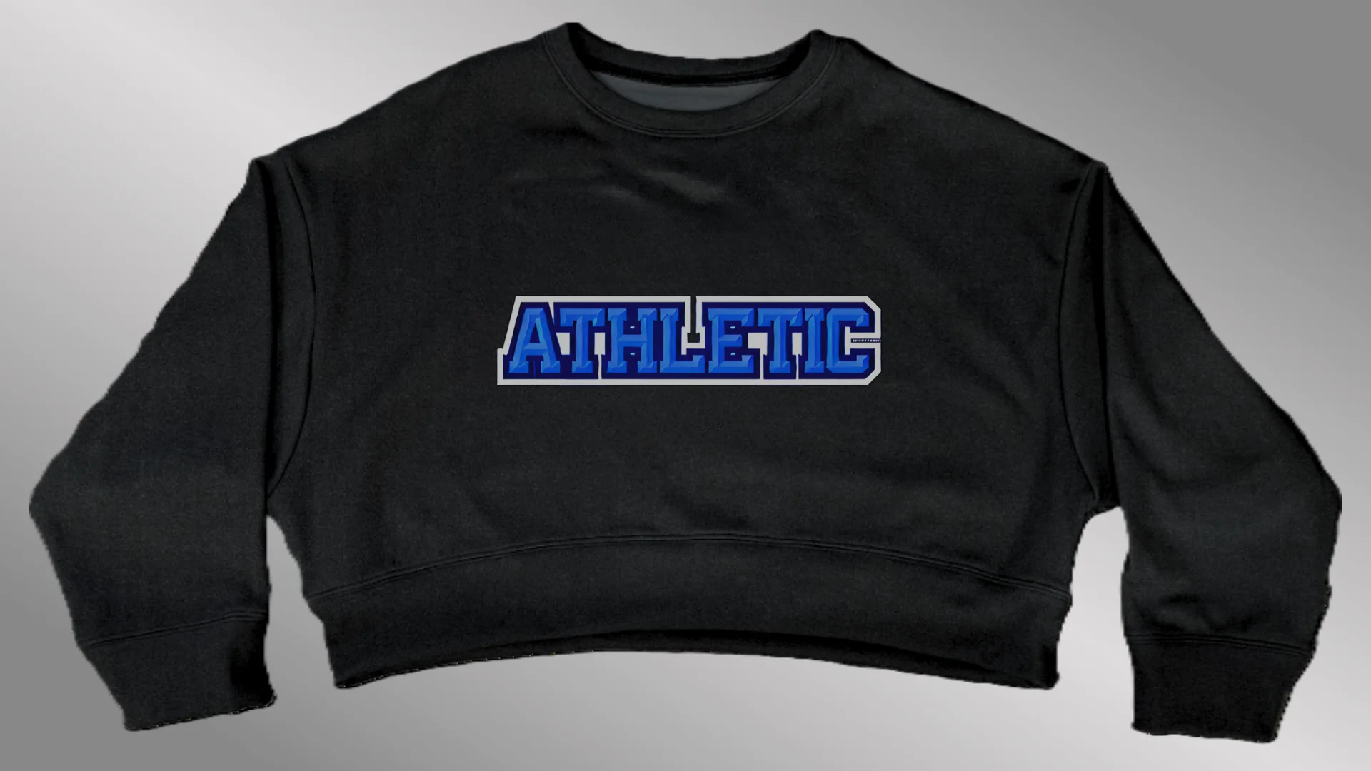 BLACK Omega Oversized Crop Sweatshirt | Bridge Font - Image 4