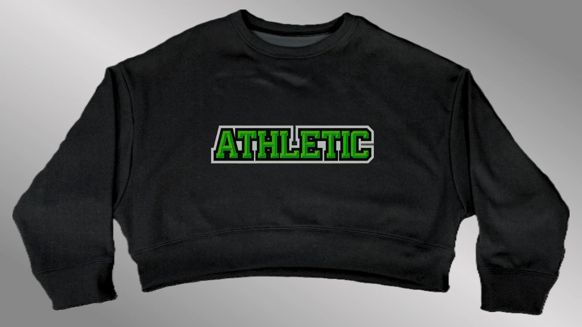 BLACK Omega Oversized Crop Sweatshirt | Bridge Font - Image 5