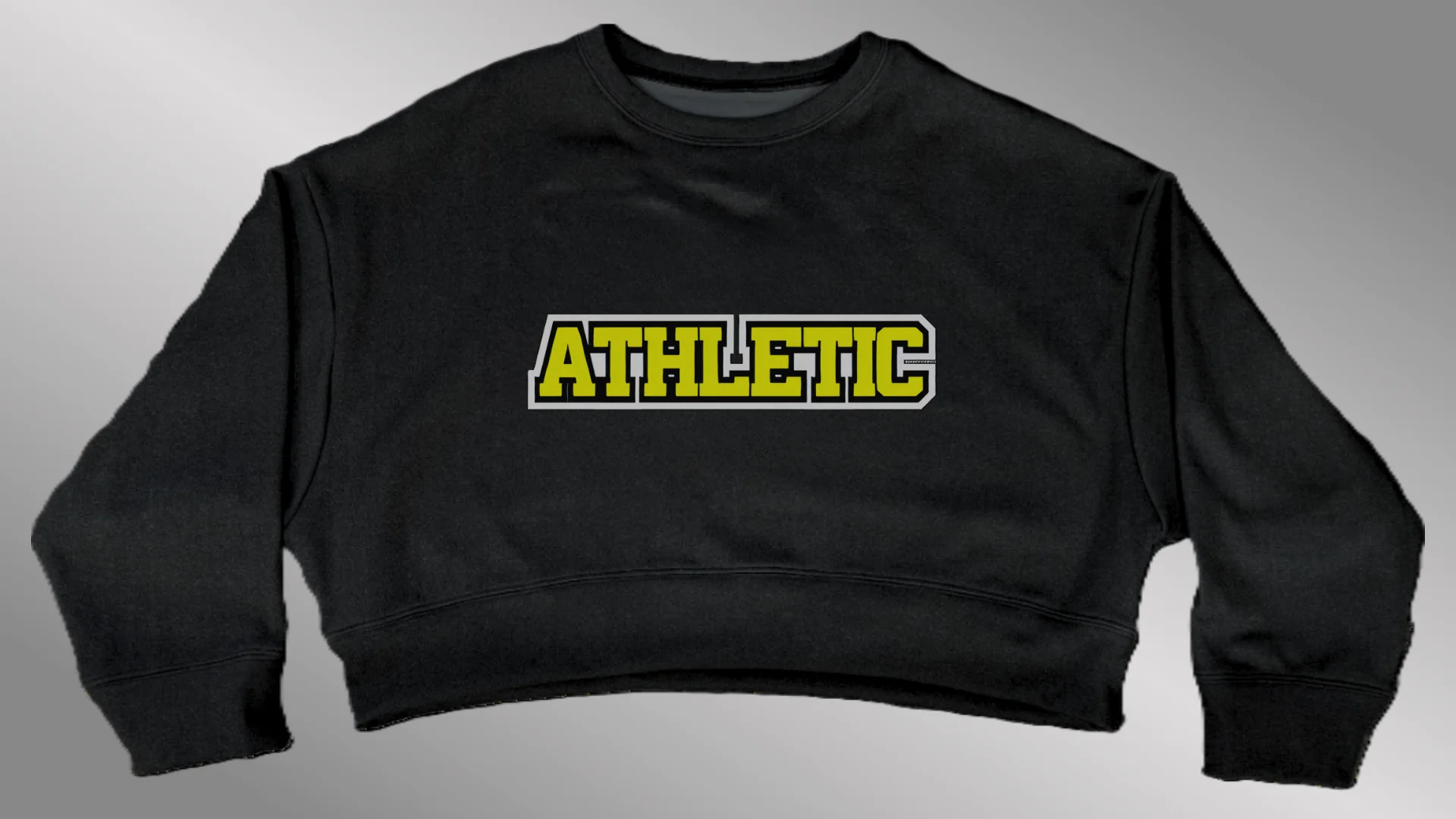 BLACK Omega Oversized Crop Sweatshirt | Bridge Font - Image 6