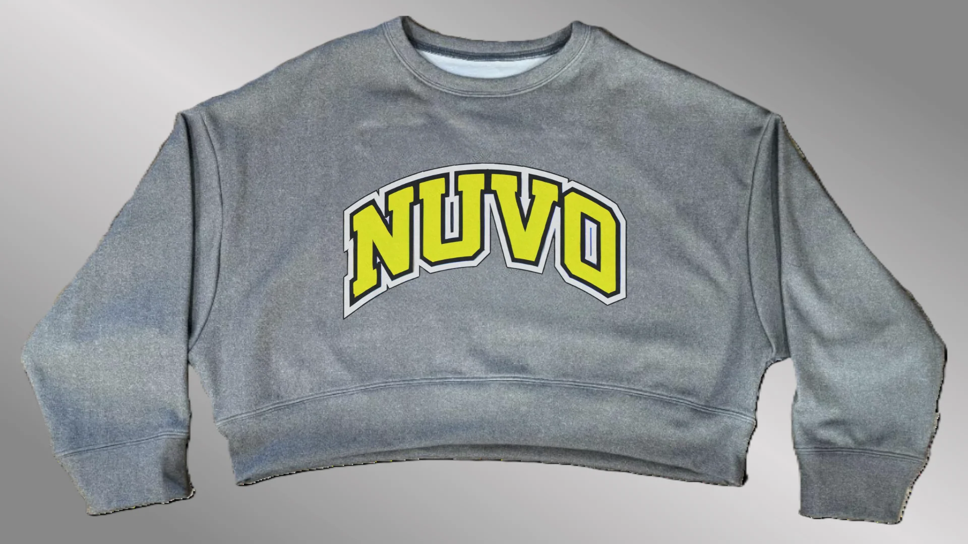 GRAY Omega Oversized Crop Sweatshirt | Arch Font - Image 6