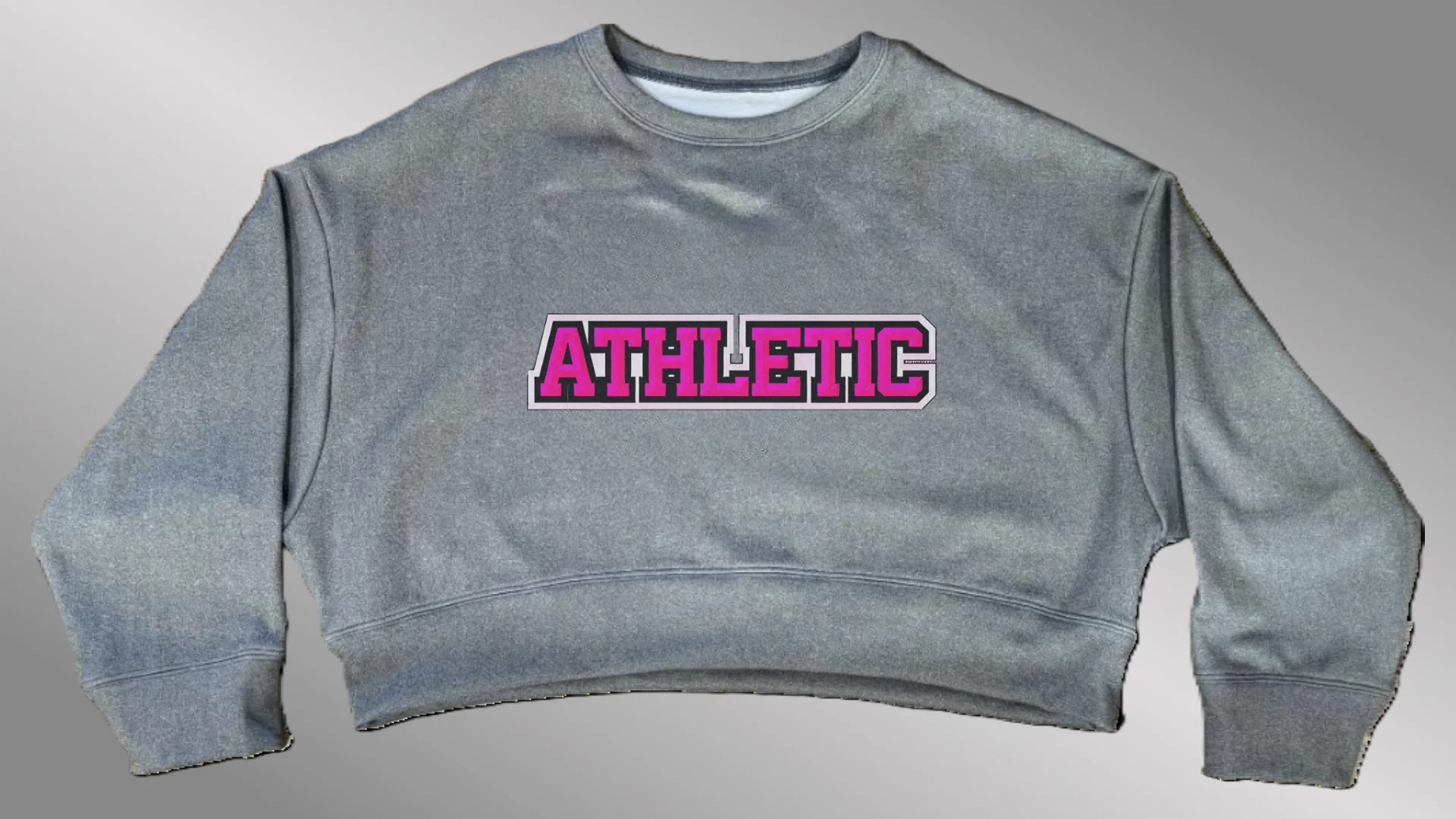 GRAY Omega Oversized Crop Sweatshirt | Bridge Font - Image 3