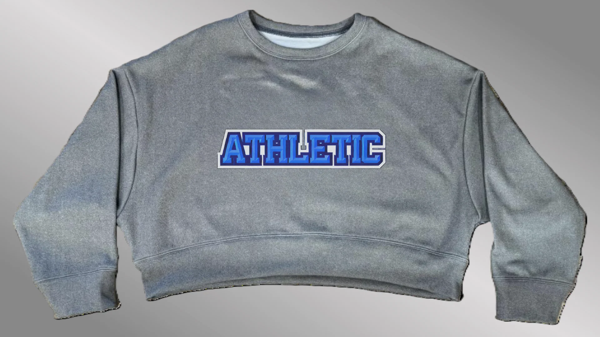 GRAY Omega Oversized Crop Sweatshirt | Bridge Font - Image 4