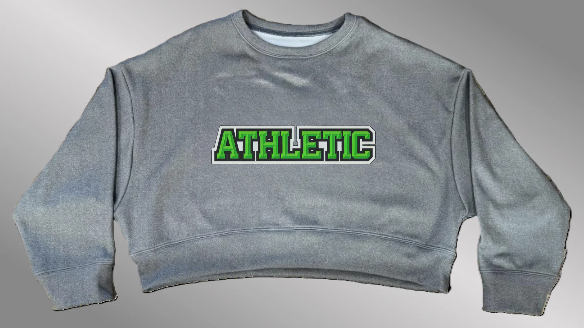 GRAY Omega Oversized Crop Sweatshirt | Bridge Font - Image 5