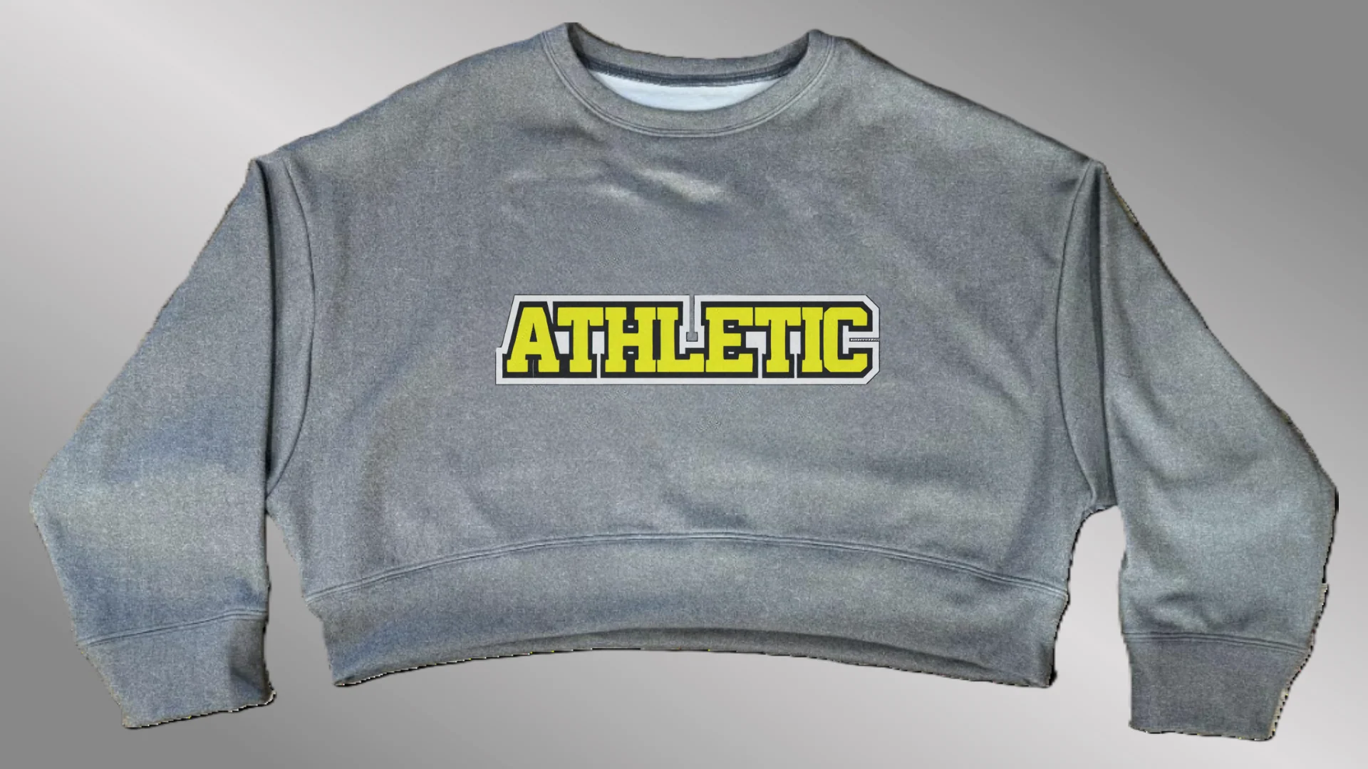 GRAY Omega Oversized Crop Sweatshirt | Bridge Font - Image 6