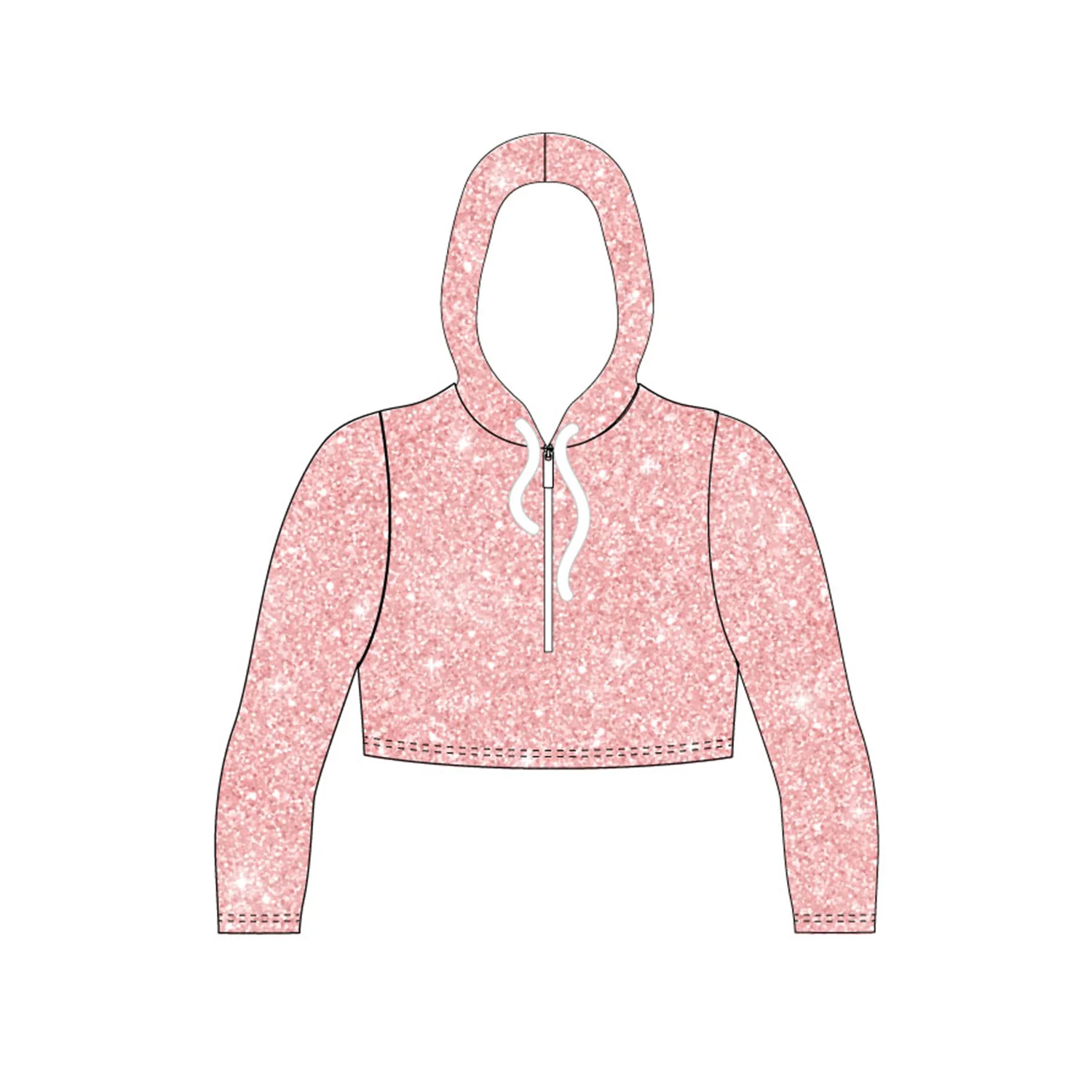 Women's Rosie Glitter Crop Hoodie Tee